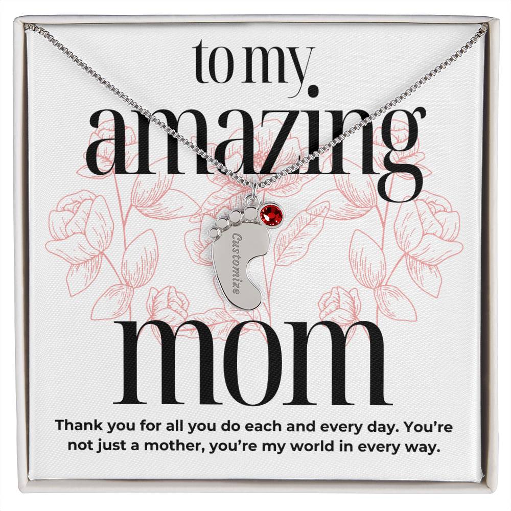 To My Amazing Mom, Thank You For All You Do, Custom Engraved Baby Feet –  Missamé