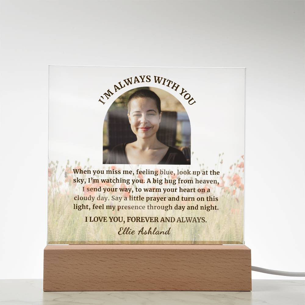 Personalized Photo Sympathy Gift for Loss of Daughter, Lighted Memorial Acrylic Plaque