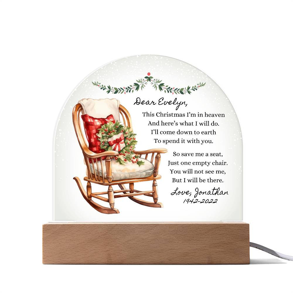 Remembrance Gift, Christmas in Heaven, Condolence Memorial Acrylic Plaque Gift