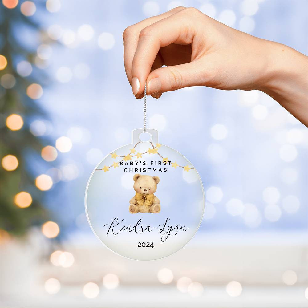 Teddy Bear Personalized Baby's First Christmas Ornament