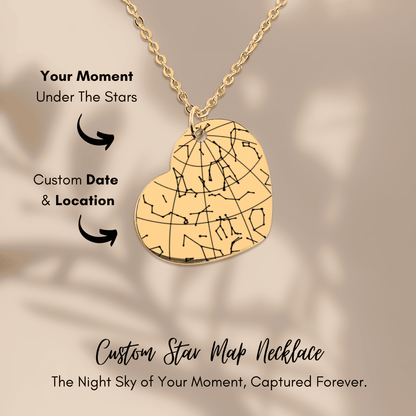 The Night We Met, Star Map Heart Pendant Necklace