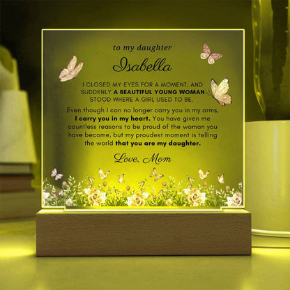 Letter to My Daughter Gift, Proudest Moment Inspirational Message Personalized Acrylic Plaque