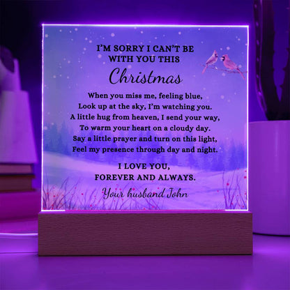 Custom Christmas Sympathy Gift, Bereavement Condolence, LED Light Personalized Memorial Poem on Acrylic Plaque