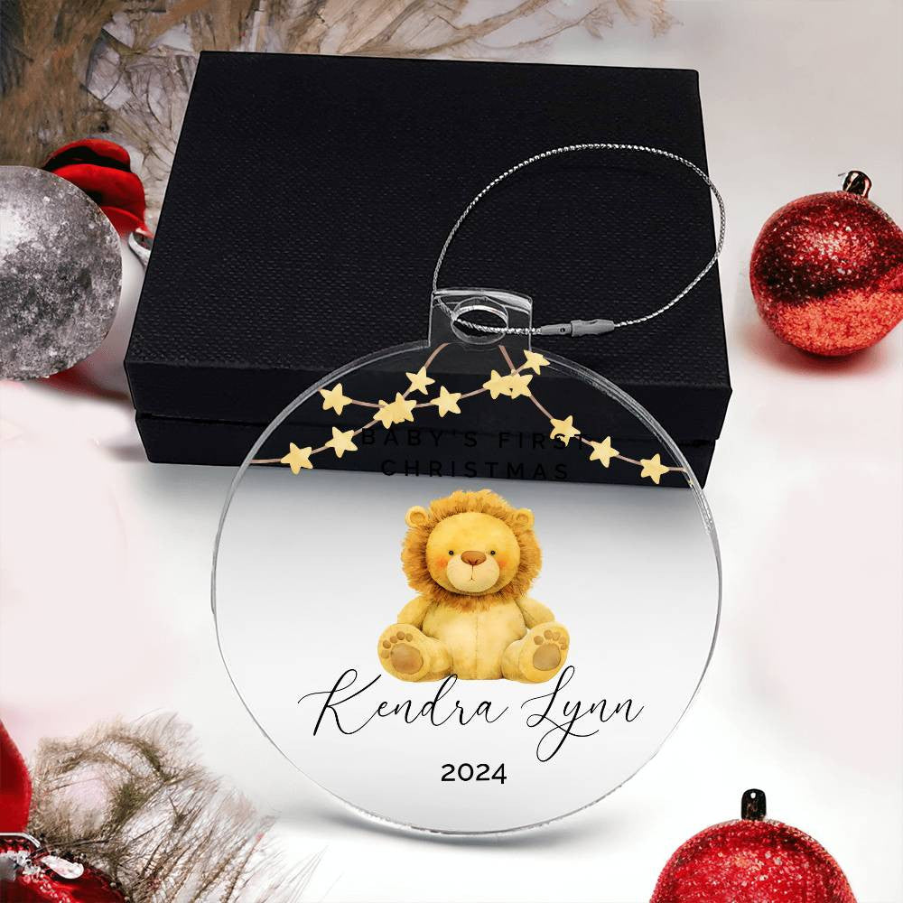 Baby Lion Personalized Baby's First Christmas Ornament