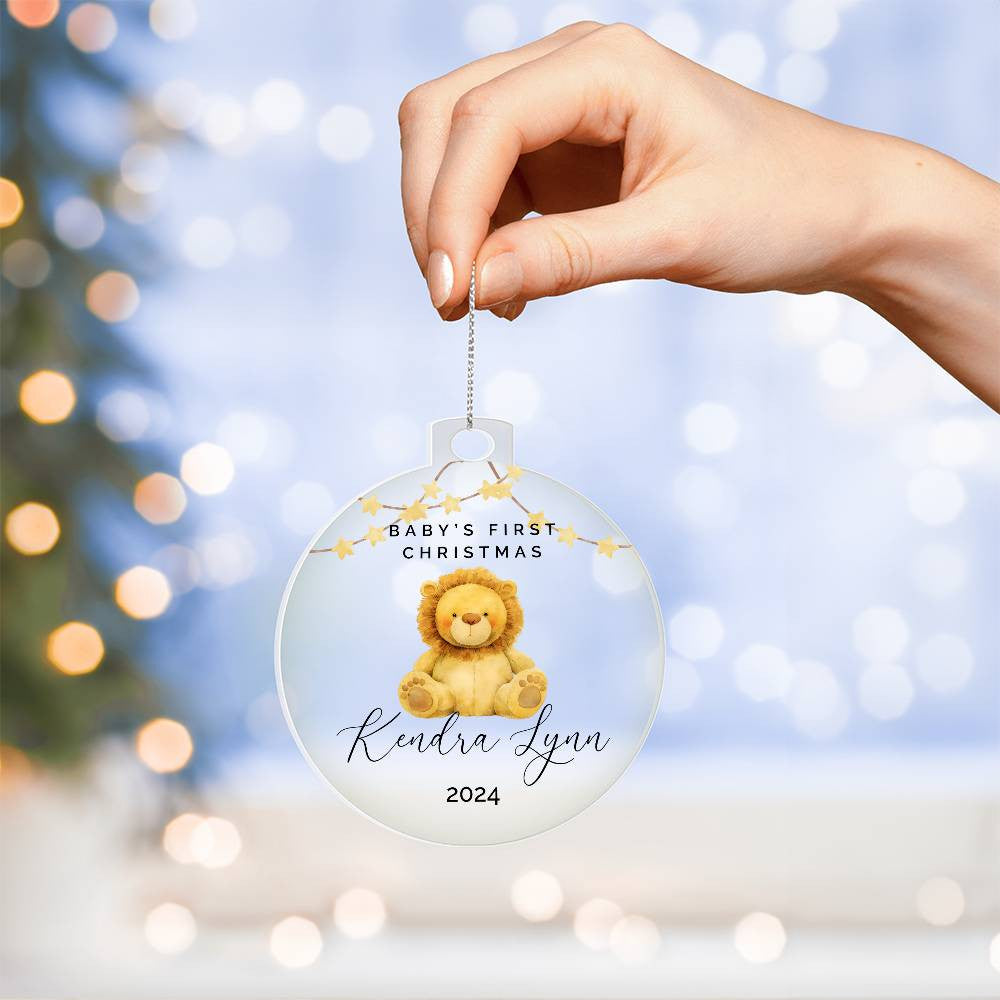 Baby Lion Personalized Baby's First Christmas Ornament