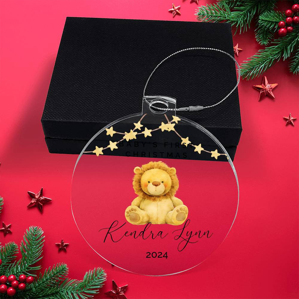 Baby Lion Personalized Baby's First Christmas Ornament