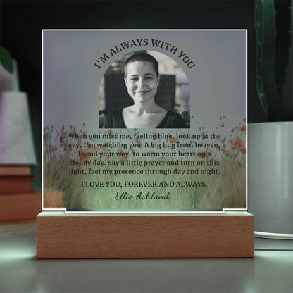 Personalized Photo Sympathy Gift for Loss of Daughter, Lighted Memorial Acrylic Plaque