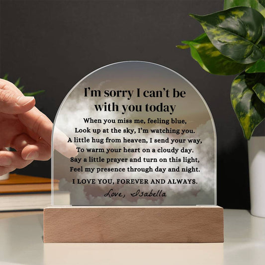 Sympathy Gift, Heavenly Sky When You Miss Me Poem, Acrylic Plaque Condolence Gift