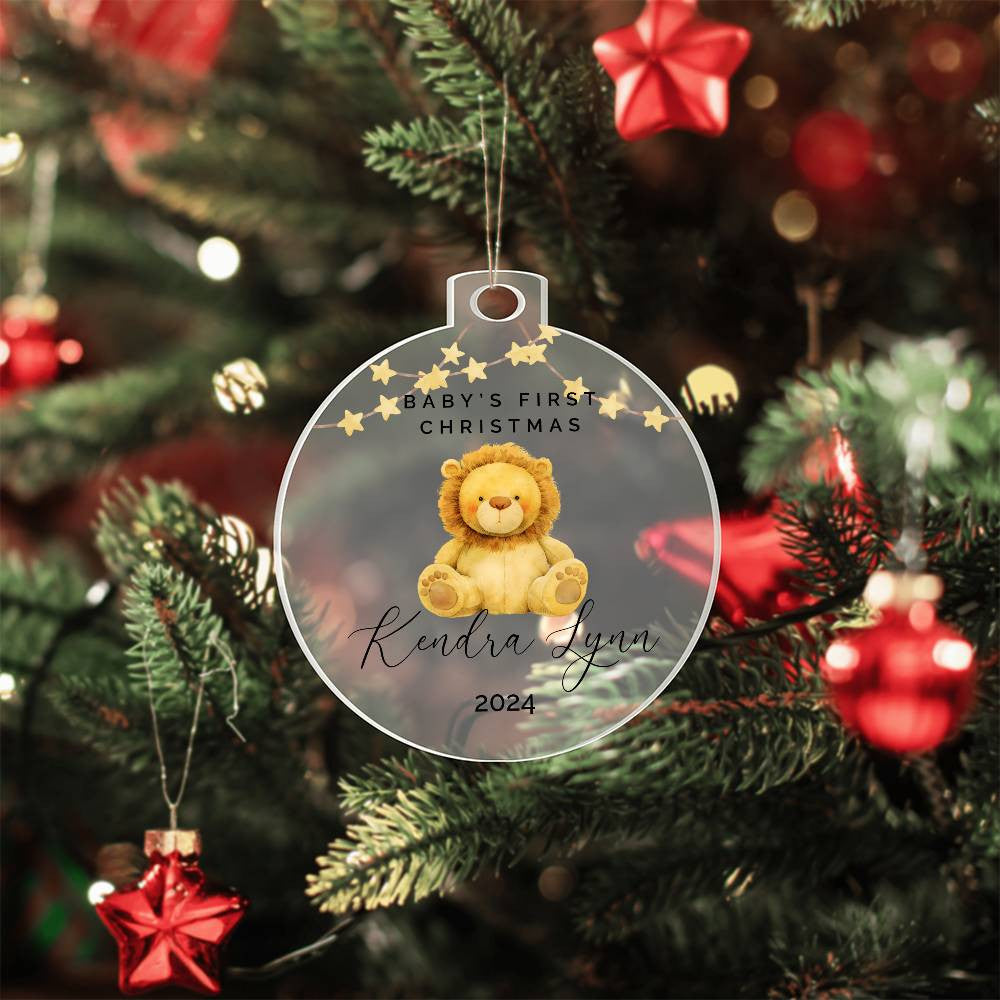 Baby Lion Personalized Baby's First Christmas Ornament