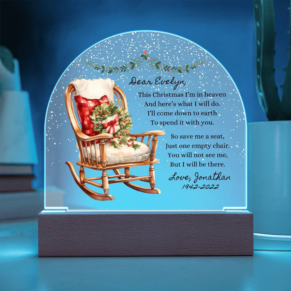 Remembrance Gift, Christmas in Heaven, Condolence Memorial Acrylic Plaque Gift