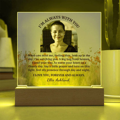 Personalized Photo Sympathy Gift for Loss of Daughter, Lighted Memorial Acrylic Plaque