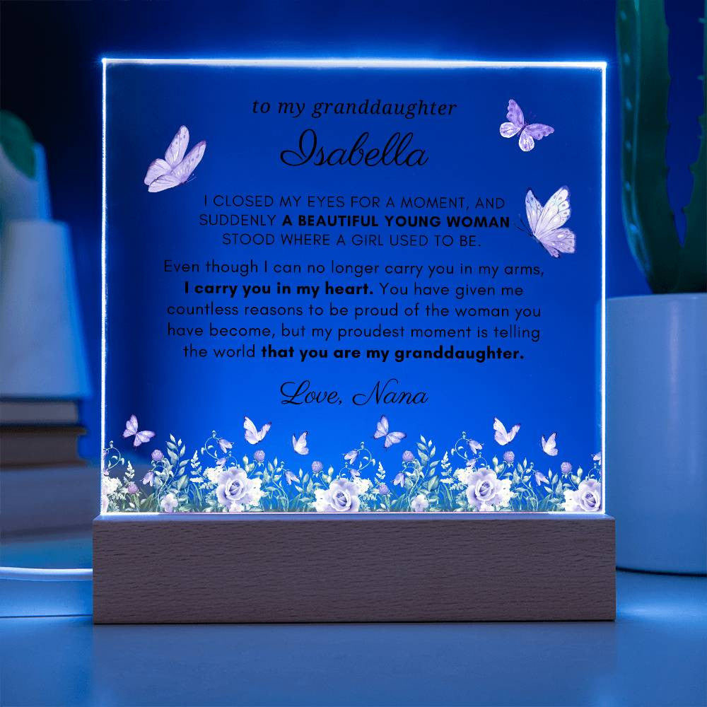 Letter to My Granddaughter Gift, Proud of You Inspirational Message Personalized Acrylic Plaque