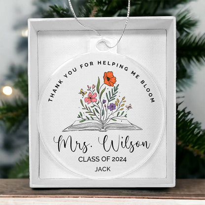 Personalized Christmas Ornament for Teacher Appreciation Gift