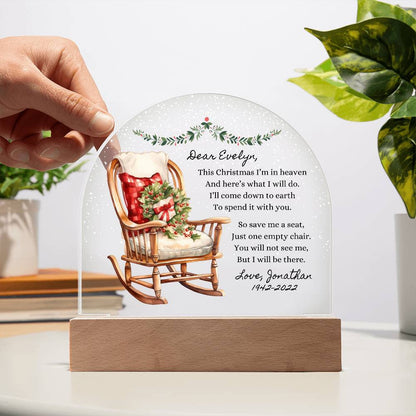 Remembrance Gift, Christmas in Heaven, Condolence Memorial Acrylic Plaque Gift