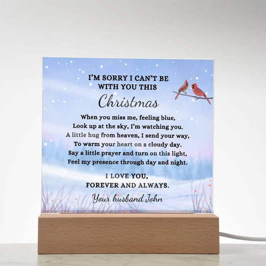 Custom Christmas Sympathy Gift, Bereavement Condolence, LED Light Personalized Memorial Poem on Acrylic Plaque