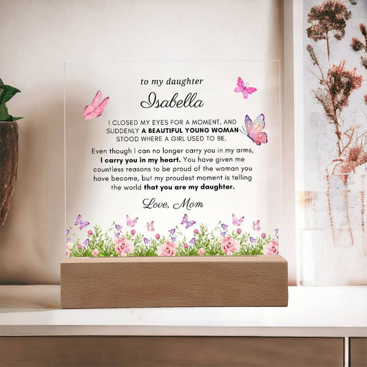 Letter to My Daughter Gift, Proudest Moment Inspirational Message Personalized Acrylic Plaque