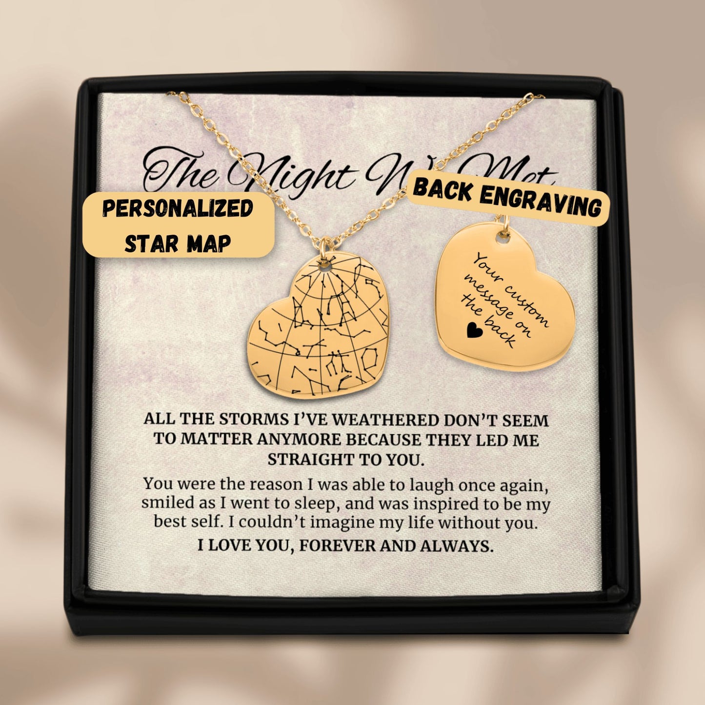 The Night We Met, Star Map Heart Pendant Necklace