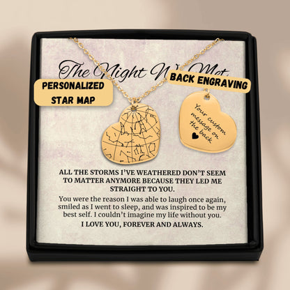 The Night We Met, Star Map Heart Pendant Necklace