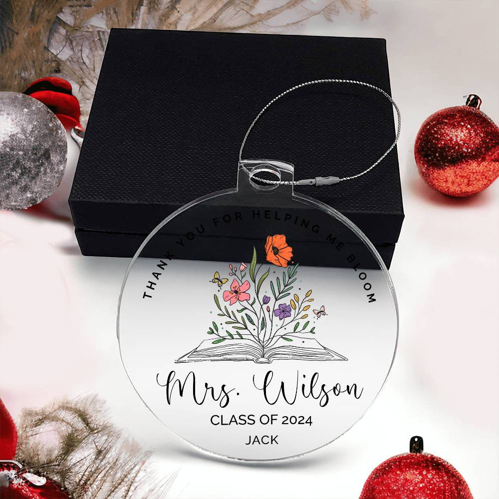 Personalized Christmas Ornament for Teacher Appreciation Gift