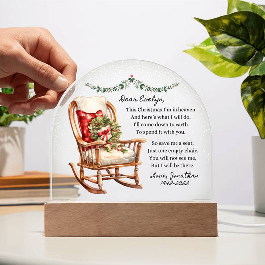 Remembrance Gift, Christmas in Heaven, Condolence Memorial Acrylic Plaque Gift