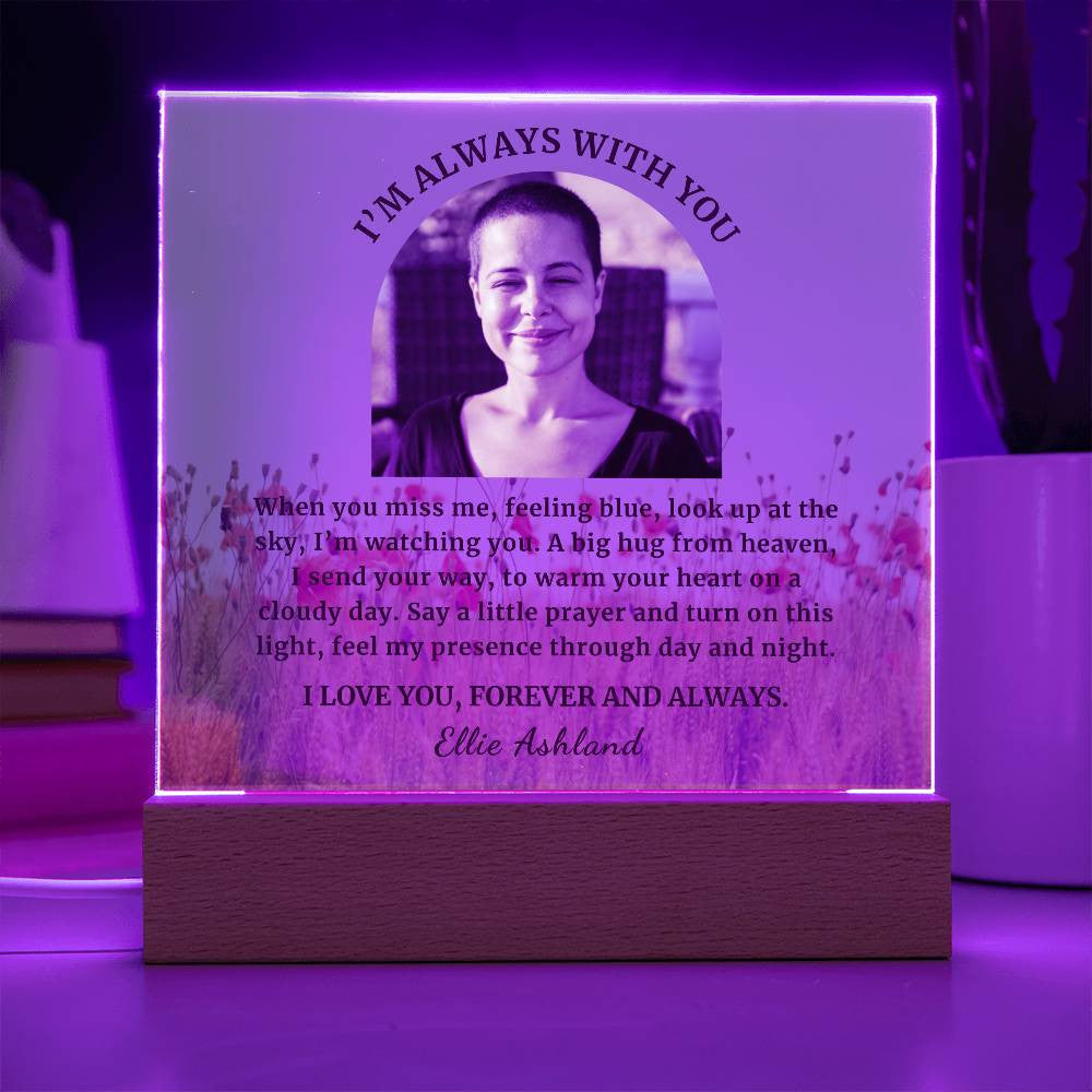 Personalized Photo Sympathy Gift for Loss of Daughter, Lighted Memorial Acrylic Plaque