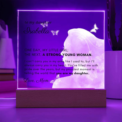 Letter to My Daughter Gift,  Strong Young Woman Inspirational Message Personalized Acrylic Plaque