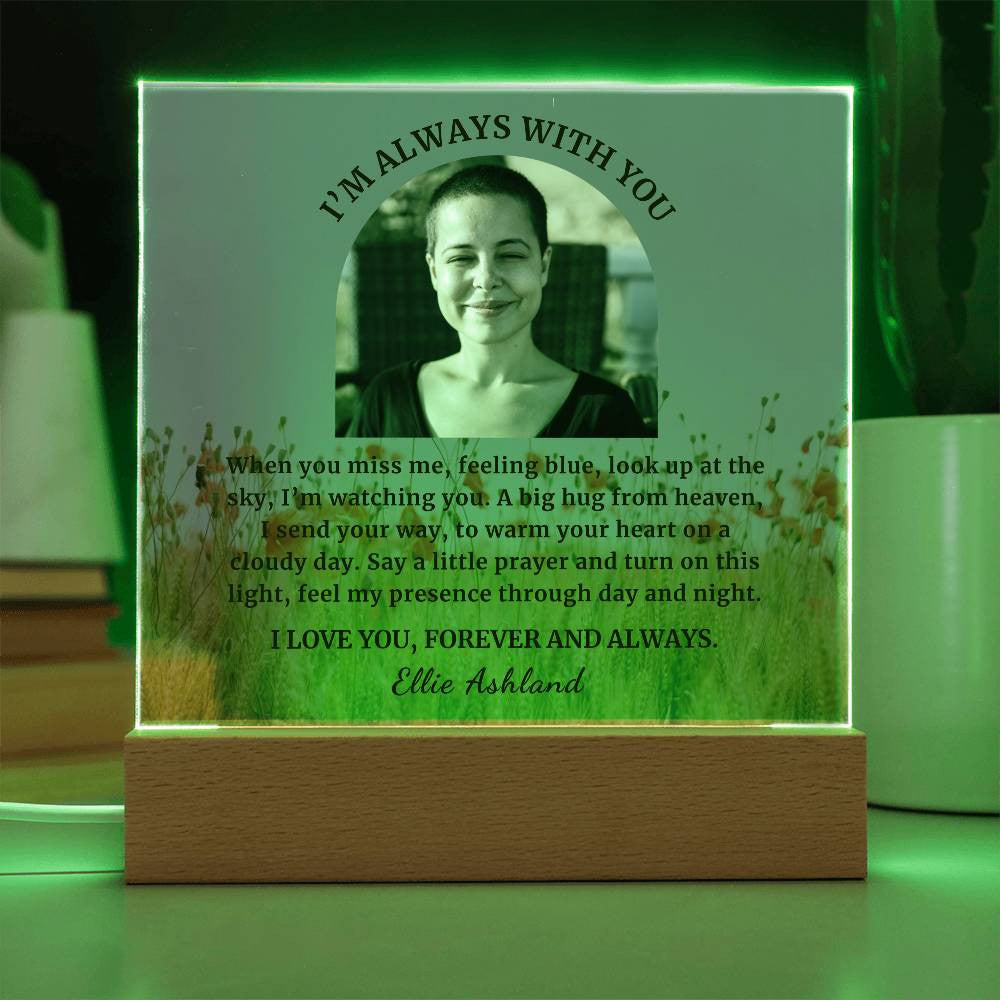 Personalized Photo Sympathy Gift for Loss of Daughter, Lighted Memorial Acrylic Plaque