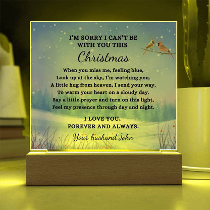 Custom Christmas Sympathy Gift, Bereavement Condolence, LED Light Personalized Memorial Poem on Acrylic Plaque