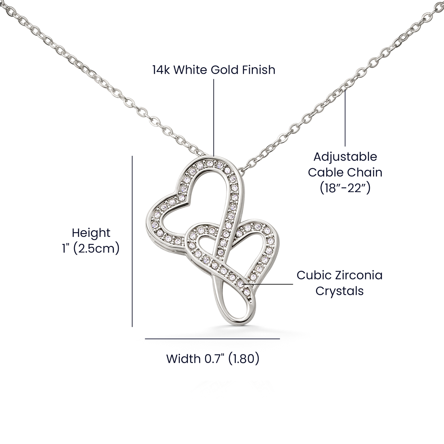 To My Wife Gift, How Much You Mean to Me, Heart to Heart Pendant Necklace