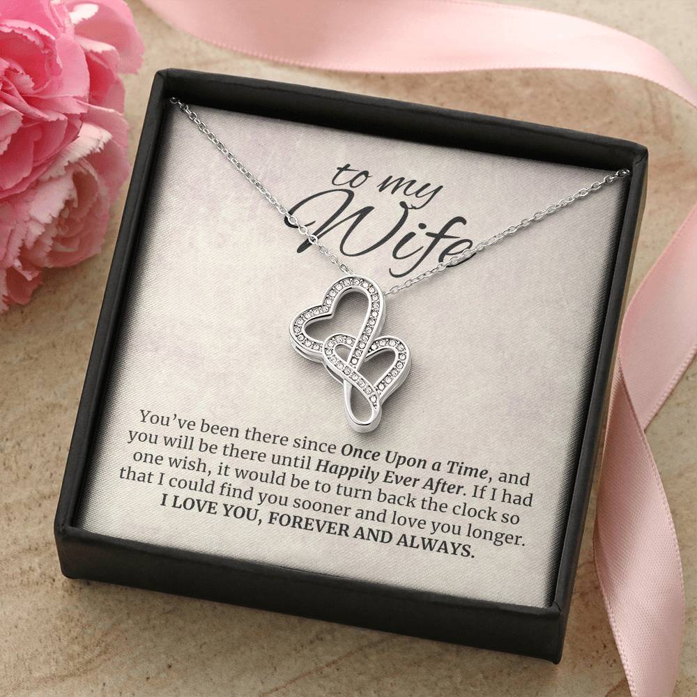 To My Wife Gift, Happily Ever After, Heart to Heart Pendant Necklace