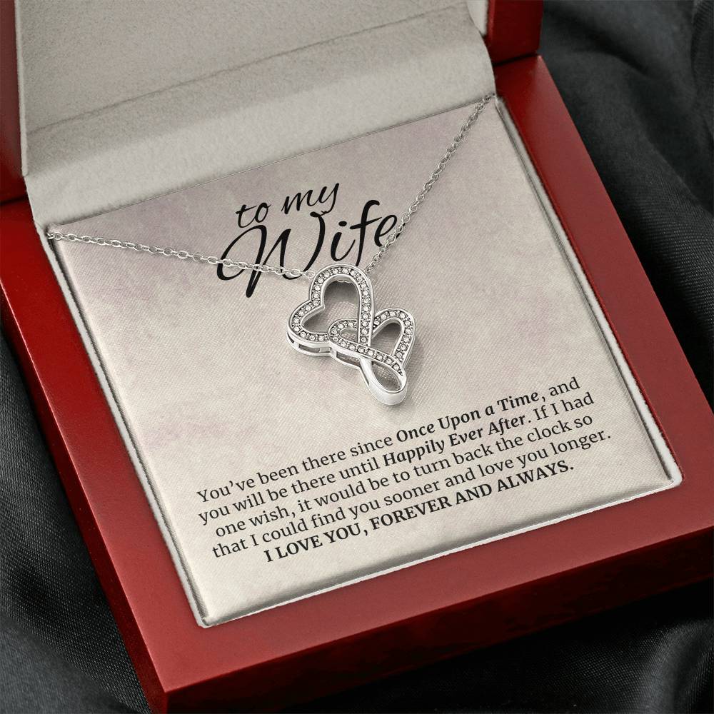 To My Wife Gift, Happily Ever After, Heart to Heart Pendant Necklace