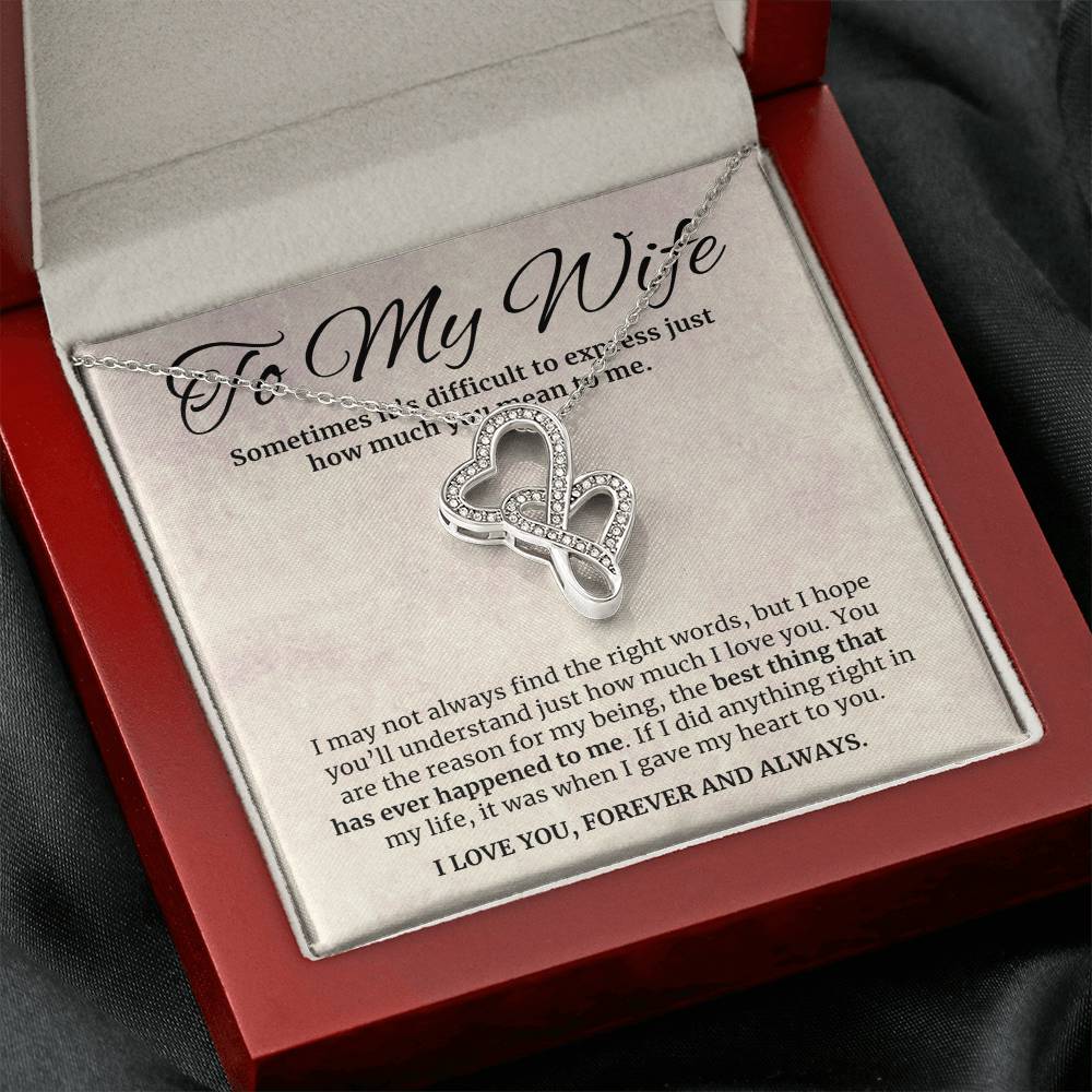 To My Wife Gift, How Much You Mean to Me, Heart to Heart Pendant Necklace