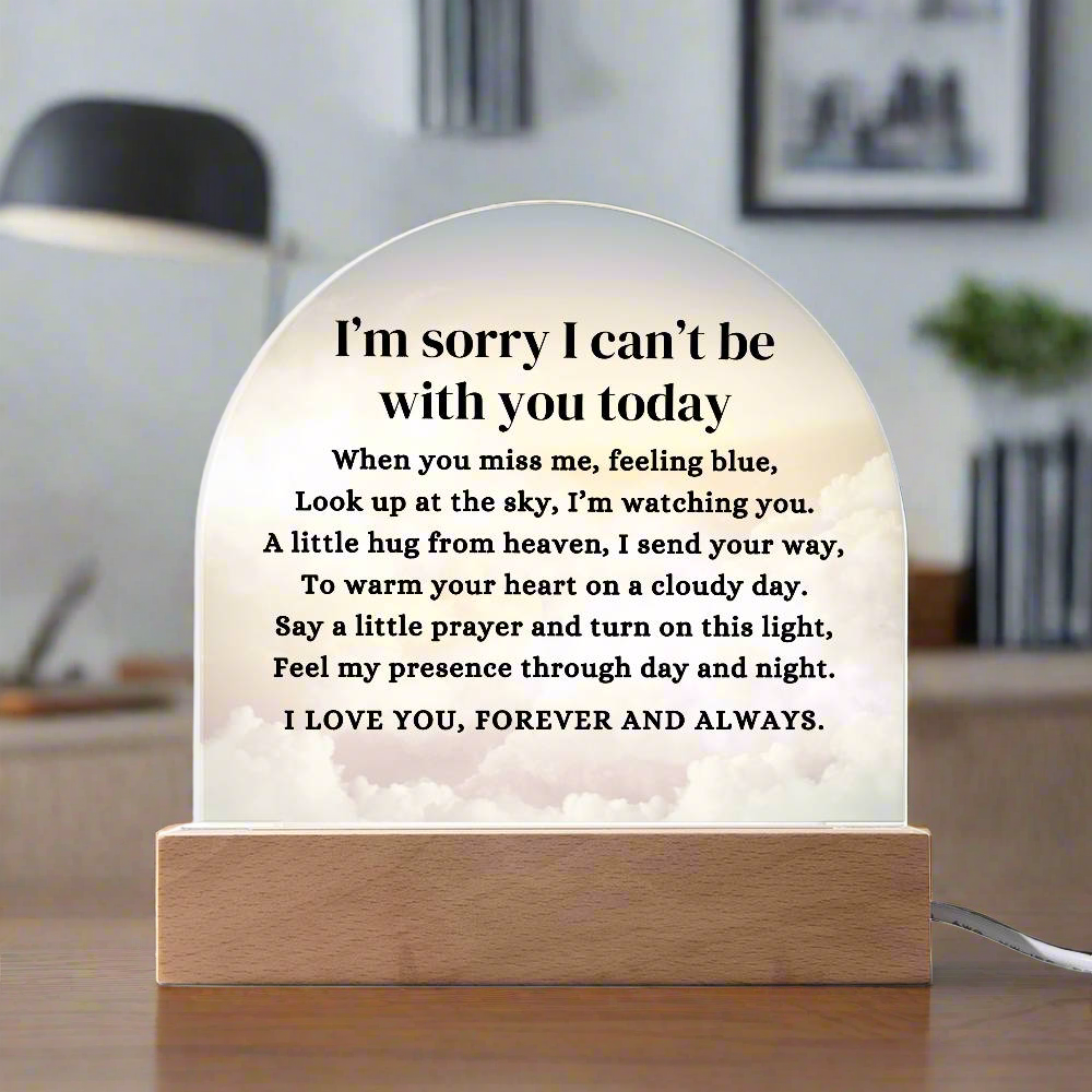 Heavenly Sky I Can't Be With You Poem LED Nightlight Acrylic Desktop Art (USB powered)