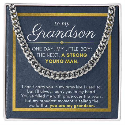 Gift For Grandson, A Strong Young Man Cuban Chain Men Necklace