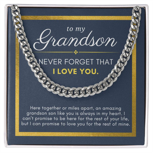 Gift For Grandson, I Can Promise You Cuban Chain Men Necklace