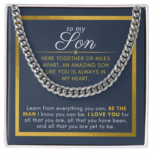 Gift For Son, Learn From Everything You Can, Cuban Chain Men Necklace
