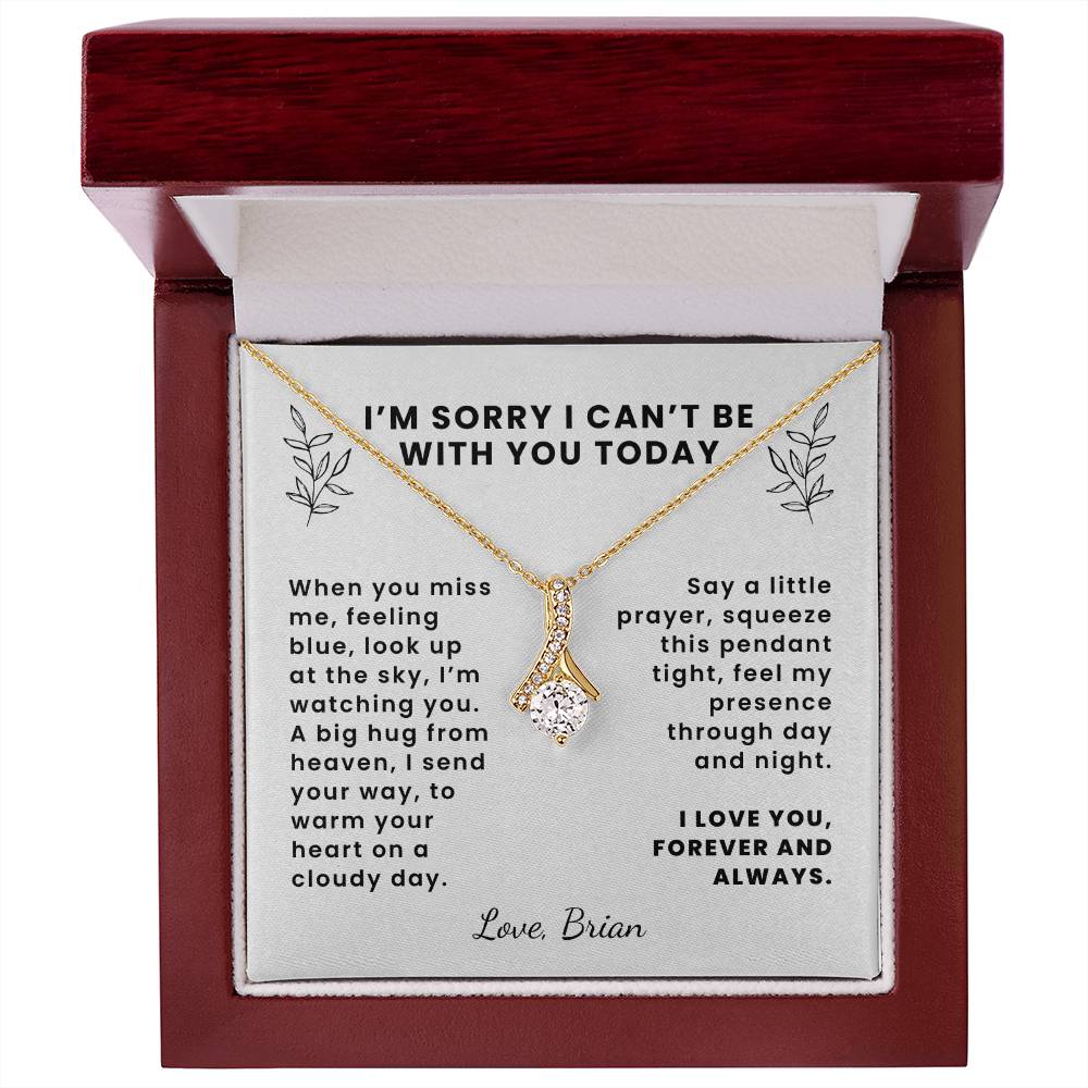 Memorial Gift Alluring Beauty Pendant Necklace, When You Miss Me Poem with Custom Signature