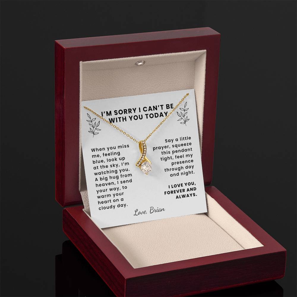 Memorial Gift Alluring Beauty Pendant Necklace, When You Miss Me Poem with Custom Signature