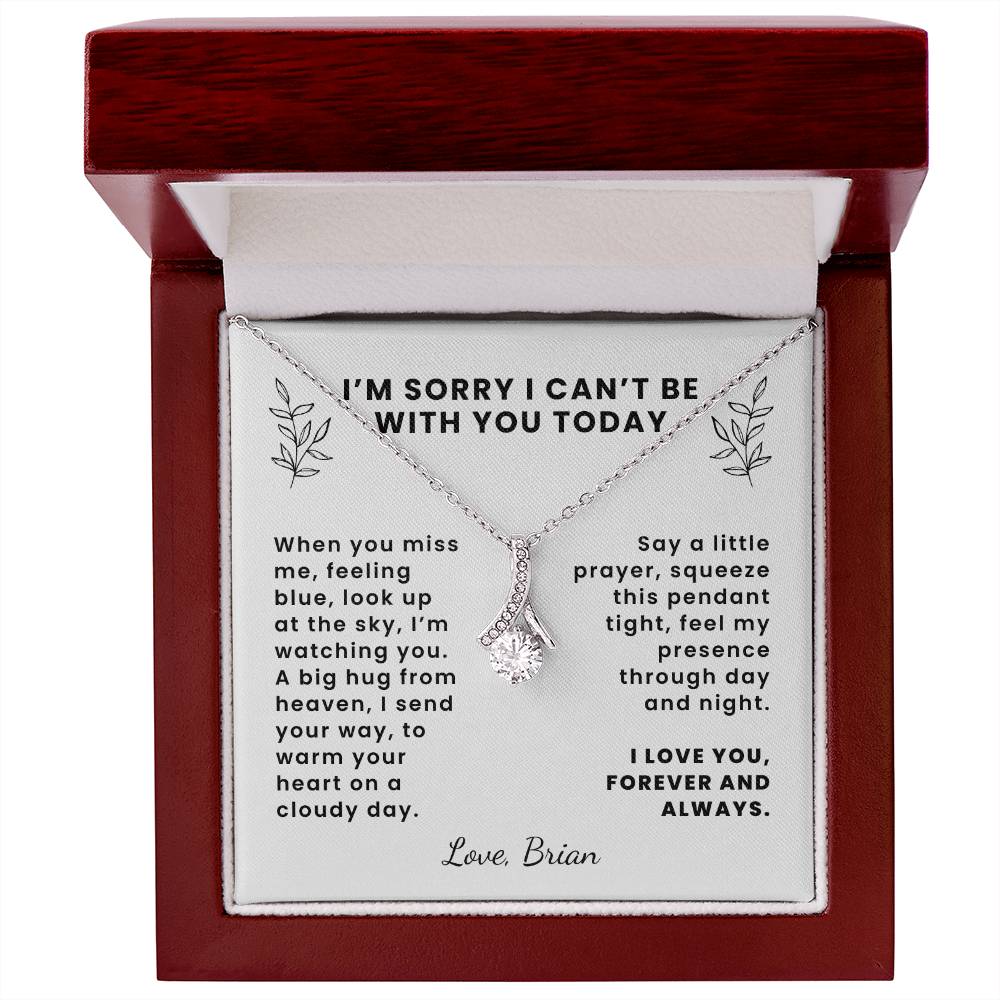 Memorial Gift Alluring Beauty Pendant Necklace, When You Miss Me Poem with Custom Signature