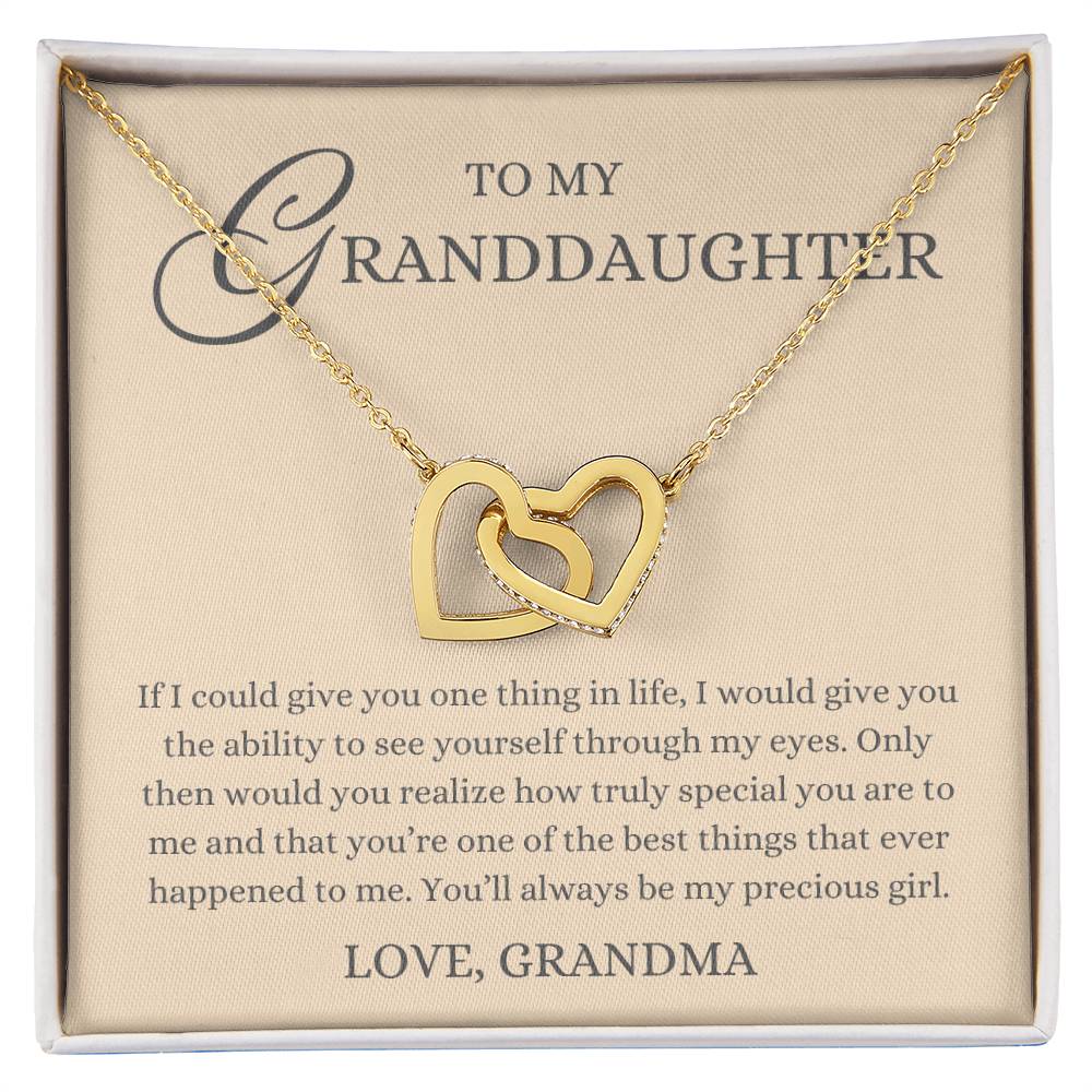 To my Granddaughter Gift, My Precious Girl, Interlock Heart Necklace