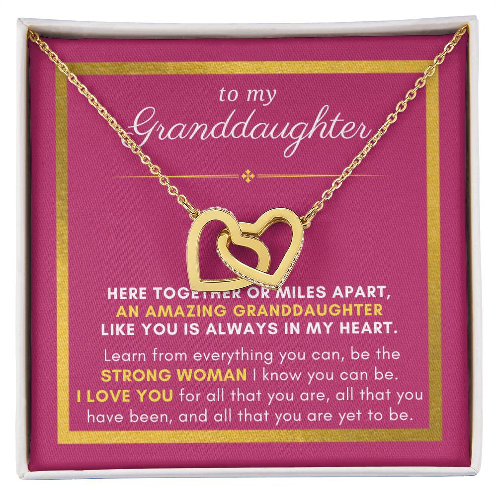 Gift For Granddaughter, Learn from Everything You Can, Interlock Heart Pendant Necklace