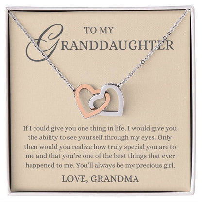 To my Granddaughter Gift, My Precious Girl, Interlock Heart Necklace