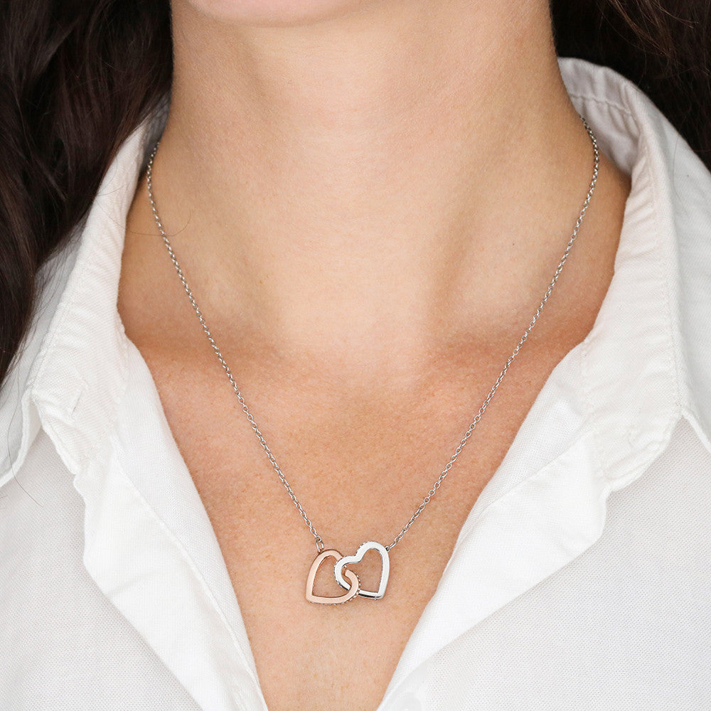 To My Daughter Gift, A Strong Young Woman, Interlock Heart Pendant Necklace