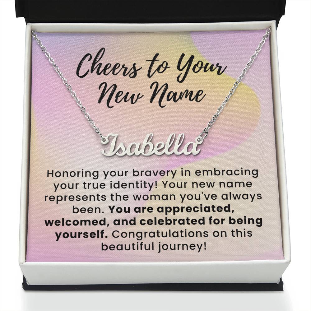 Embracing Your True Identity Custom Name Necklace for Transgender LGBTQ Pride Month Gift