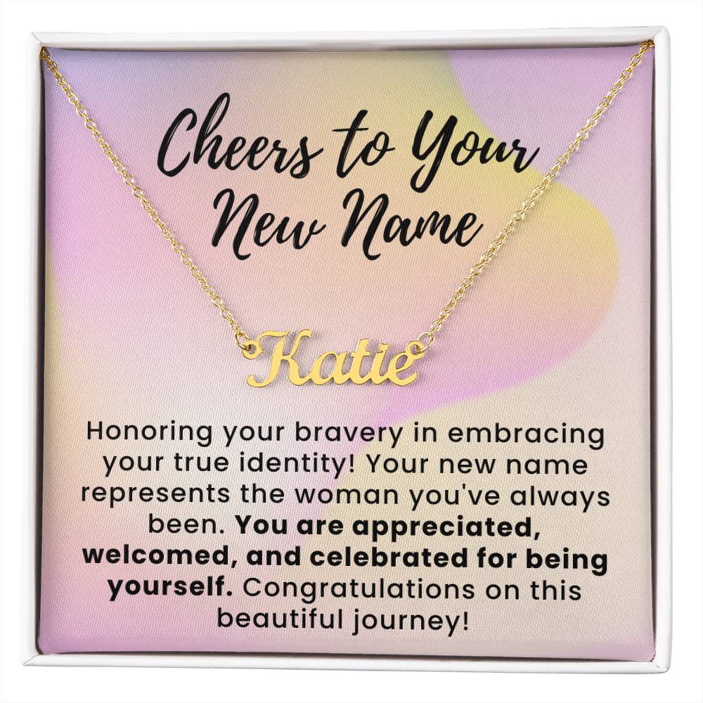 Embracing Your True Identity Custom Name Necklace for Transgender LGBTQ Pride Month Gift