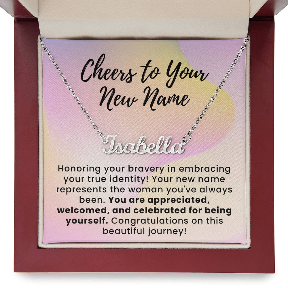 Embracing Your True Identity Custom Name Necklace for Transgender LGBTQ Pride Month Gift