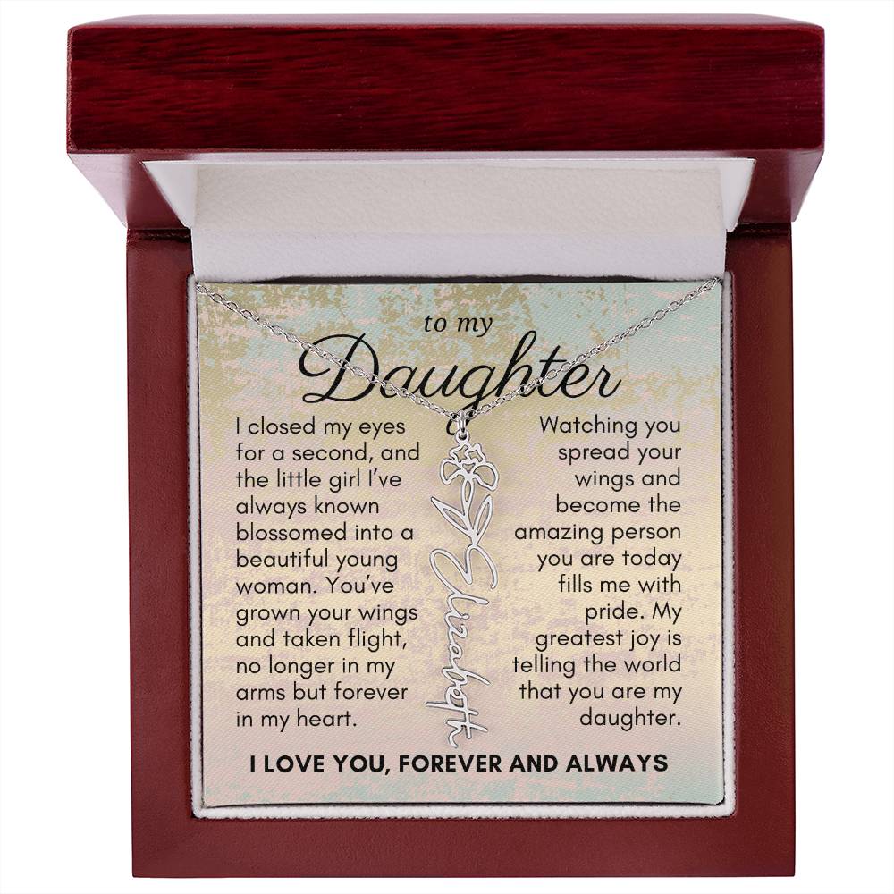 Gift For Daughter,  Little Girl to Young Woman, Birth Flower Name Necklace