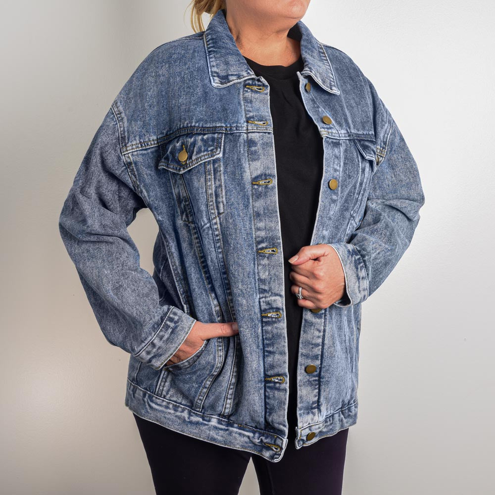 Proud Ally Rainbow LGBTQ Gay Pride Oversized Women Denim Jacket Missame