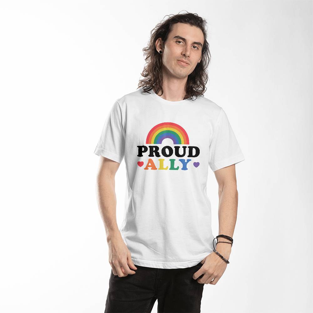 Proud Ally Rainbow LGBTQ Gay Pride Unisex T Shirt