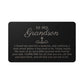 To My Grandson, Confirmation or Baptism Religious Gift Engraved Metal Wallet Card